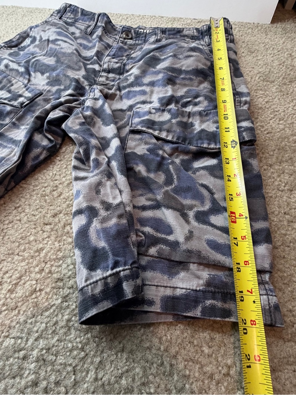 VTG Mossimo Supply Co Camo Cargo Shorts Men's 30 Blue Gray Y2K Utility Skate